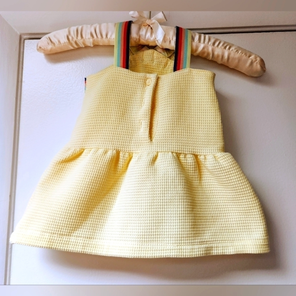 JANIE AND JACK Chic On And Off The Court Dropwaist Lemonade Halter Dress 6-12 M - Picture 6 of 13